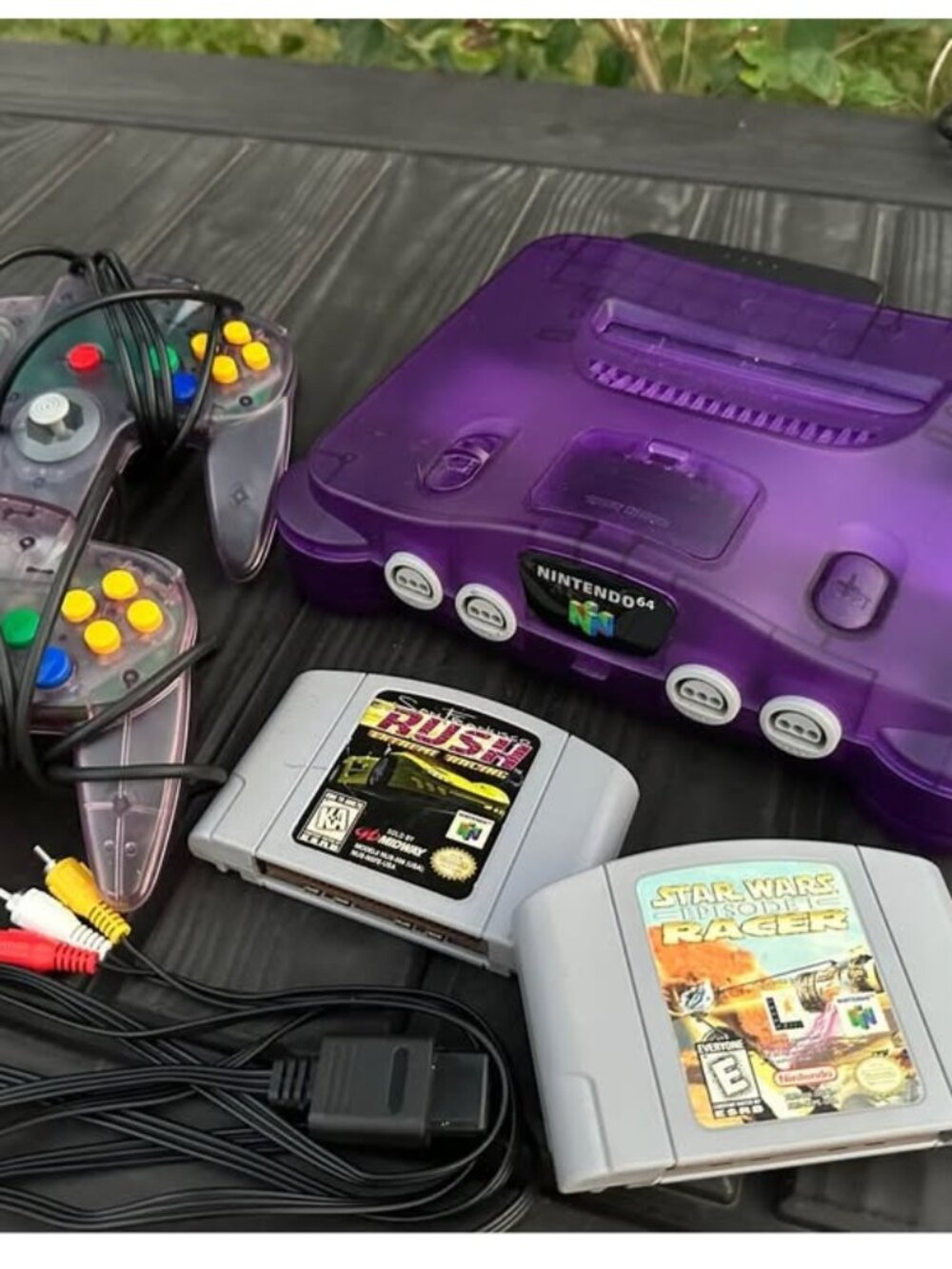 Reshelled Nintendo 64 with 1 genuine Nintendo controller and one generic.